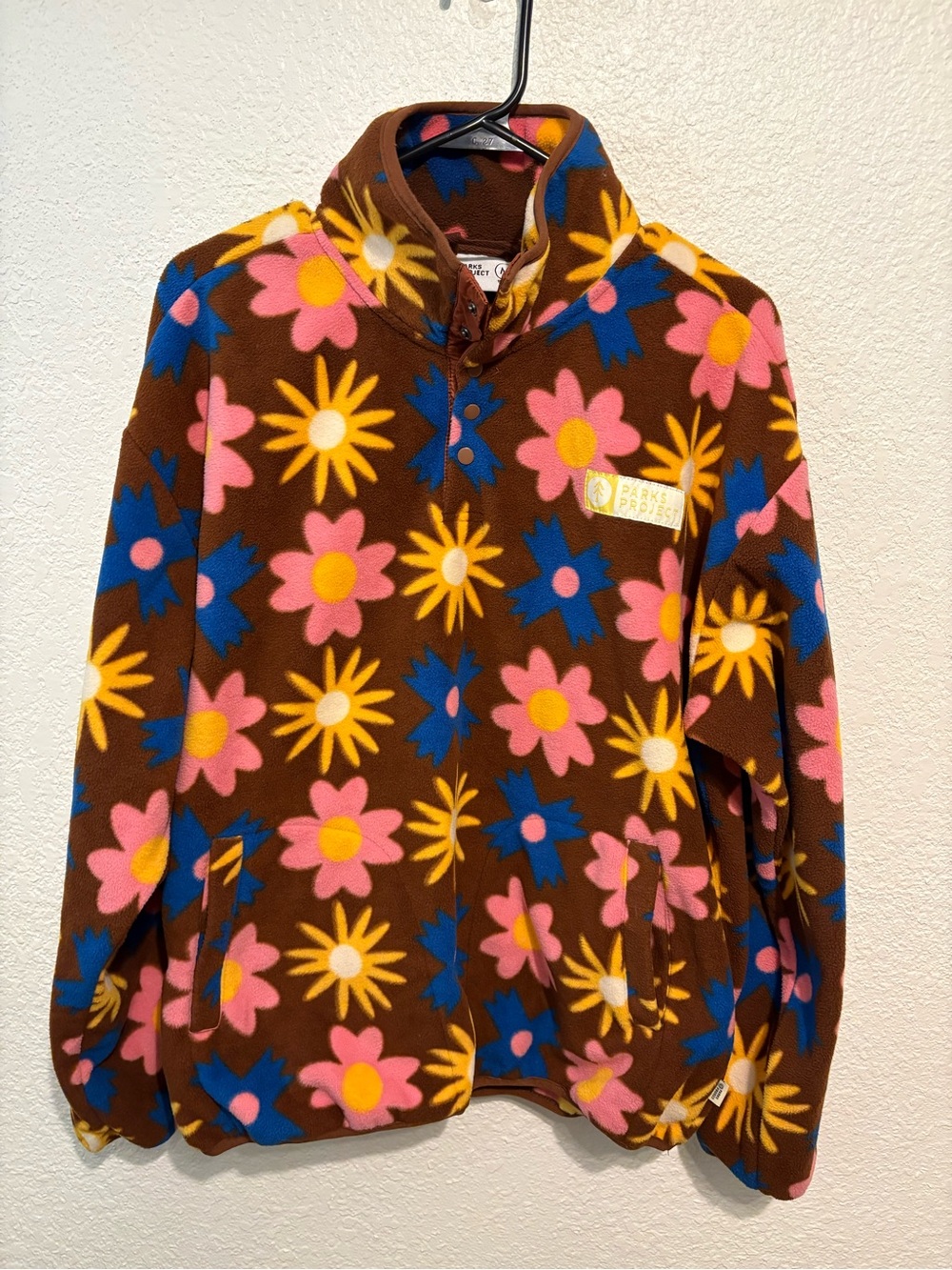 Parks Project Women’s Brown Floral Fleece Pullover M